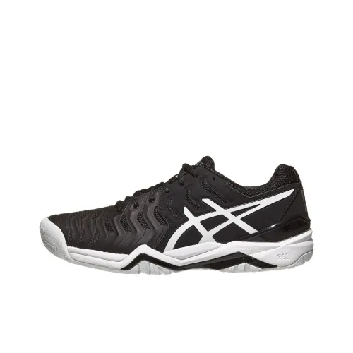 ASICS Гель Resolution 7 Устойчивые к истиранию Низкие Кроссовки для Бега Мужские Черно-Белые