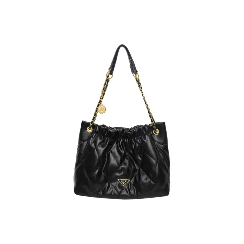 Jade En Plus ПУ (полиуретан) Сумка через плечо Сумка на плечо Большая Женская Черная Белая