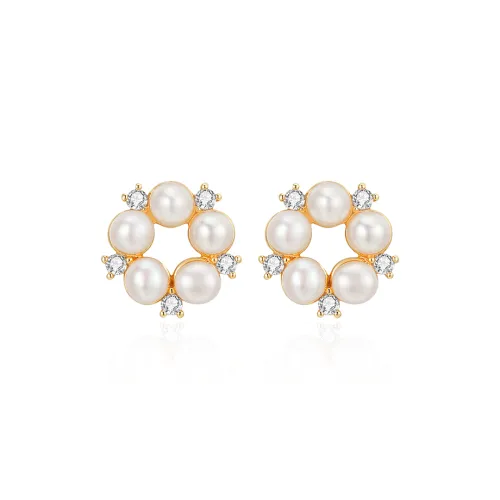 Yiru 14K Золотое покрытие Золотой Покрытый Оболочка Ухо Аксессуары Серьги-гвоздики Женские