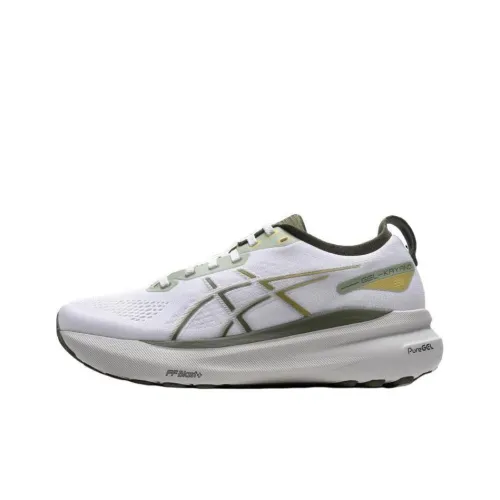 Asics Gel Kayano 31 Устойчивый к истиранию Дышащий Низкий Топ Марафон Обувь для Бега на длинные дистанции Мужская Белая Зеленая