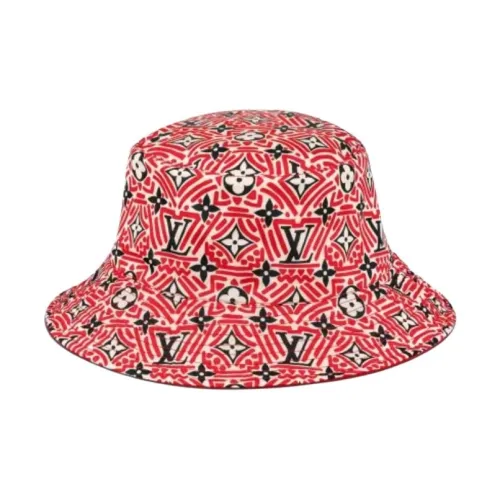 LOUIS VUITTON Полиэстер Шелк Шляпы ведра Женские Красный