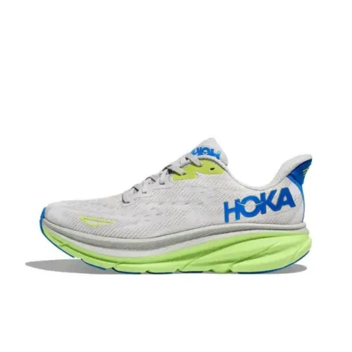 HOKA ONE ONE Clifton 9 Slip-Resistant Abrasion-Resistant Low-Top Беговые кроссовки Мужской Серый Зеленый Синий