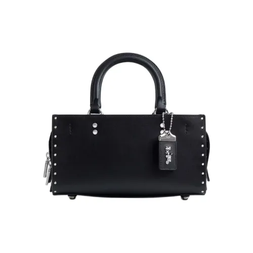 COACH Rogue Перчаточная дубленая кожа Сумка Сумка через плечо Сумка через плечо Средний Женская Черная