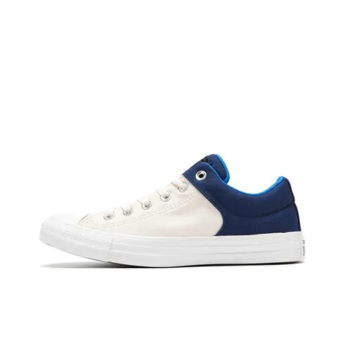 Конверс All Star Ctas High Street Износостойкий и Легкий Низкий Топ Обувь Унисекс Бежевый Белый Синий