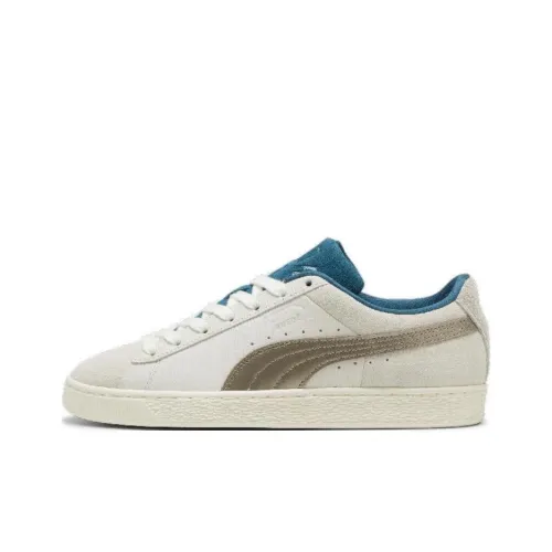 PUMA Suede Low Top Скейтборд Кроссовки Унисекс Бежевый Белый Синий