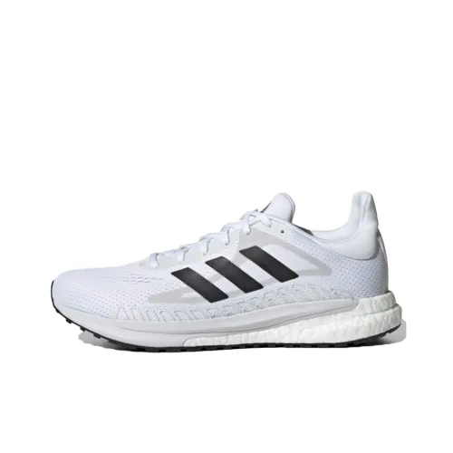 Adidas Solar Glide Дышащие Низкие Беговые Кроссовки Мужские Белые Черные