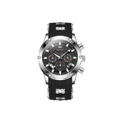 OLEVS Play The Cool Series Кварцевый механизм Часы Мужские Черный циферблат