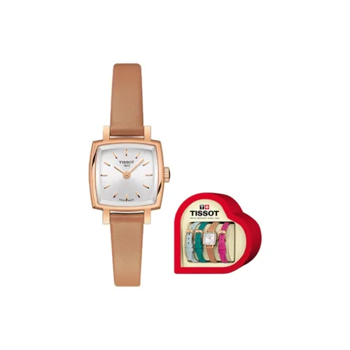 TISSOT Little Cute Series Кварцевый механизм Женские часы 20 мм Серебристый циферблат Корпус из нержавеющей стали Кожаный ремешок