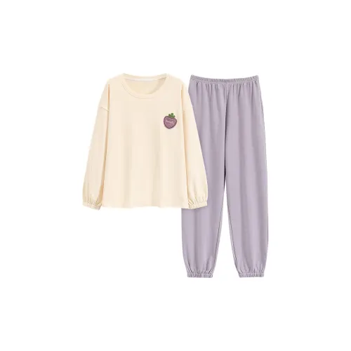 CAIHENGTONG Пижамный комплект женский фиолетовый морковный