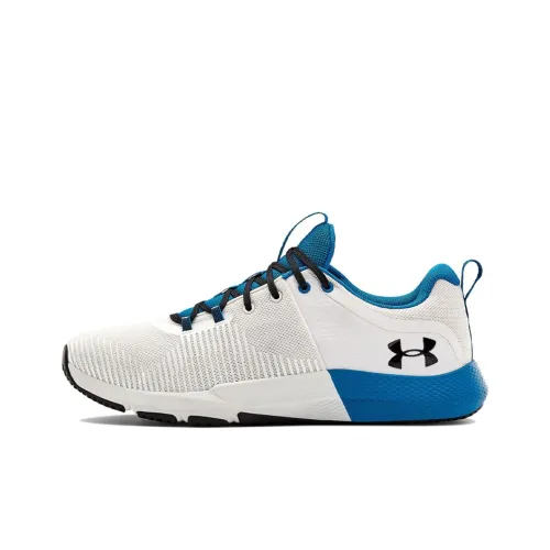 Under Armour Shock Absorbers Slip-Resistant Low-Top Training Shoes Men's White Blue