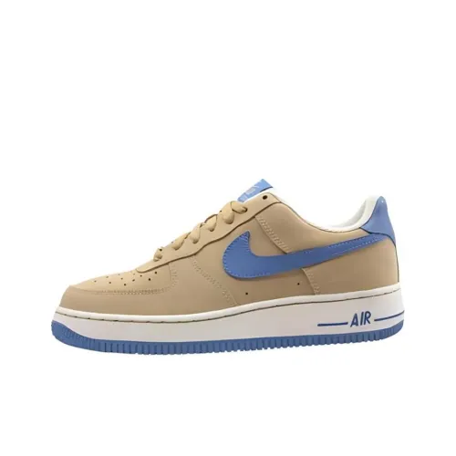 Nike Air Force 1 Амортизация Износостойкие Низкие Кроссовки для Скейтбординга Унисекс Синие Коричневые