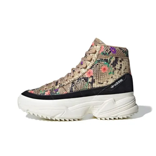 Adidas Originals KIELLOR XTRA Противоскользящие высокие повседневные кроссовки для женщин черные белые многоцветные