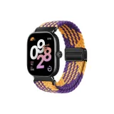 Вязаные ткани Loop-Магнитная застежка Ремень [Зебра Полоса-Фиолетовый Золотой]