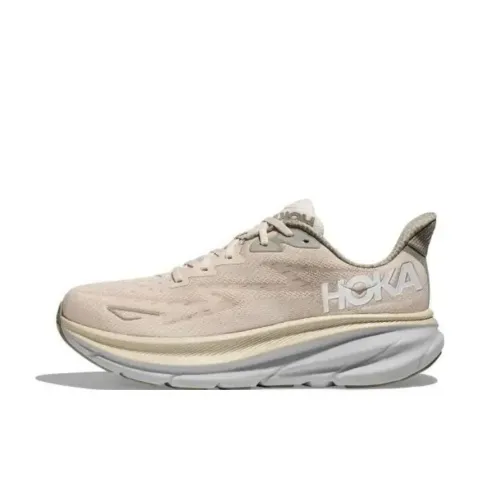 HOKA ONE ONE Clifton 9 Беговые кроссовки Низкий топ Цвет дуба Белый/Пшенично-циан Мужской