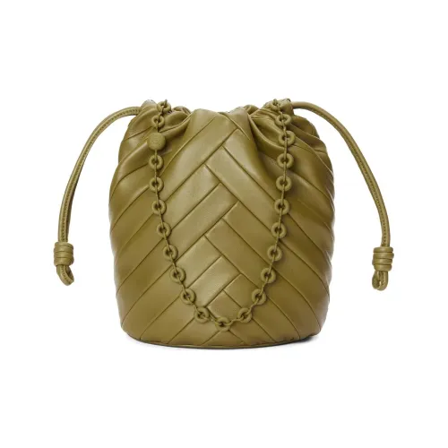 LOEWE Soft Nappa Sheep Leather Bucket Bag Handbag Crossbody Bag Women's Olive
