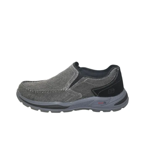 Skechers Arch Fit Motley Rolens Амортизация Wa Дышащий Низкий Топ Повседневная обувь Мужская Черный Серый
