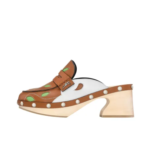 LONGCHAMP Домашние тапочки 7,5 см Женские Коричневый