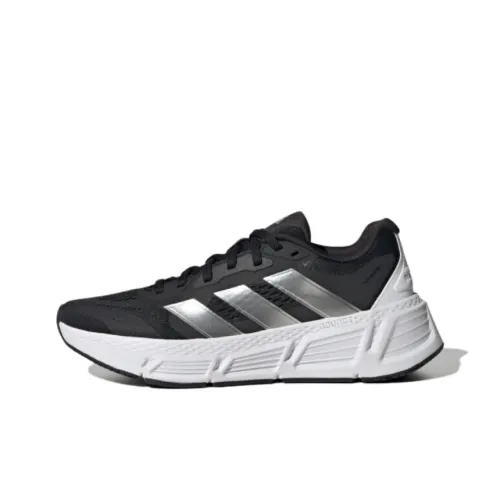 Adidas Questar Дышащий Низкий Топ Повседневные Беговые Кроссовки Женские Черный Белый Серебряный