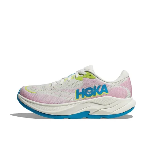 HOKA ONE ONE Противоскользящие устойчивые к истиранию низкие топовые беговые кроссовки для женщин белые розовые синие