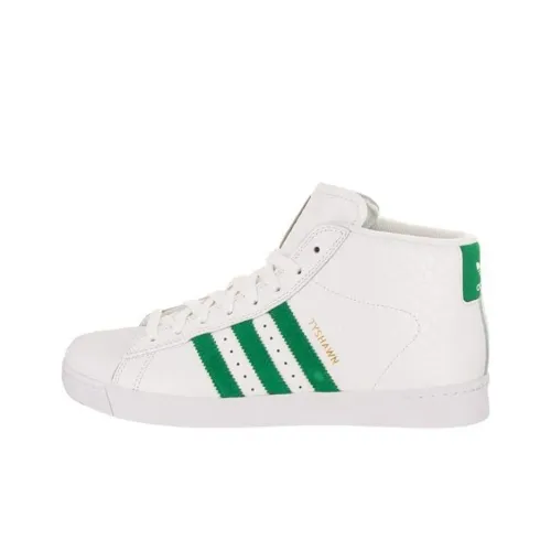 Adidas Originals Pro Model Vulc ADV Амортизация Износостойкий Высокий Топ Скейтборд Кроссовки Унисекс Белый Зеленый