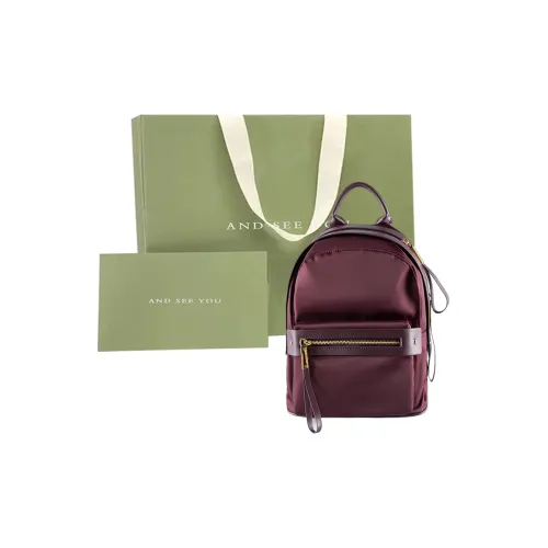 ANDSEEYOU Oxford Рюкзак Средний Женский Бордовый Черный