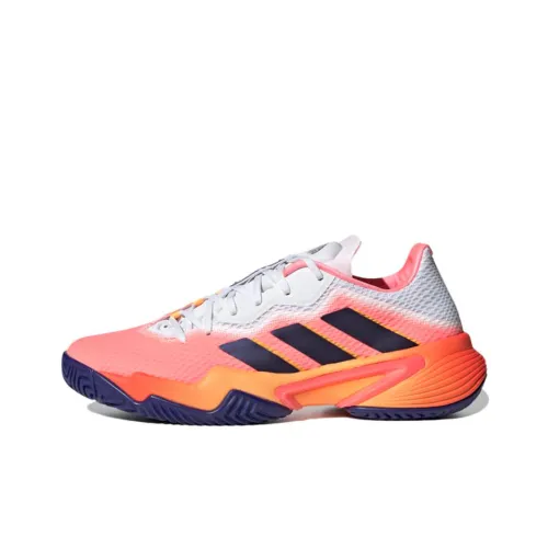 Adidas Barricade Теннис Slip-resistant Abrasion-resistant Низкий топ Кроссовки для тенниса Женские Белый Красный