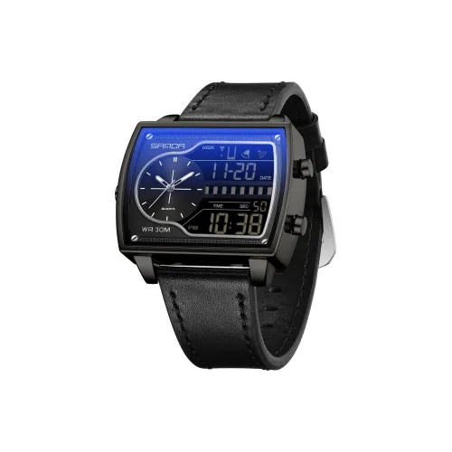 SANDA Электронный + Кварцевый механизм Мужские часы 47mm*36mm*15mm Черный