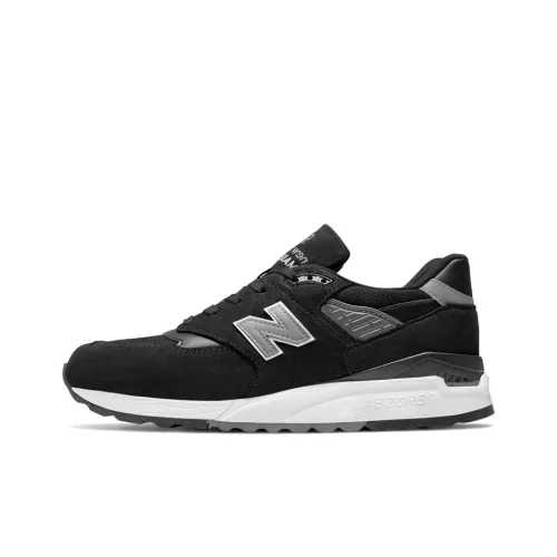 New Balance NB 998 Амортизация Устойчивость к истиранию Дышащие Низкие Кроссовки для бега Унисекс Черный Серый Сделано в США