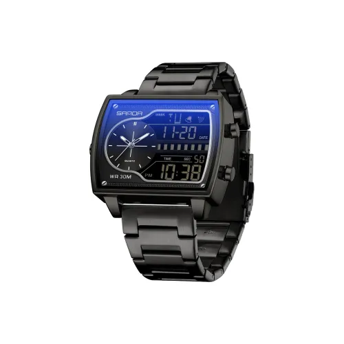 Sanda Электронный + Кварцевый механизм Мужские часы 47mm*36mm*15mm Черный