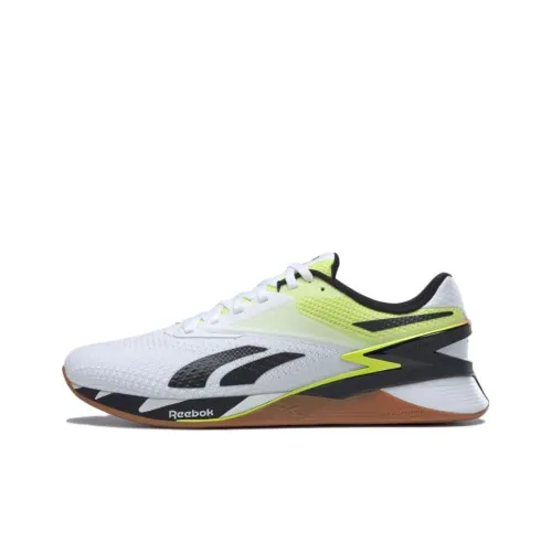 Reebok Nano X3 Low Топ Тренировочные Кроссовки Мужские Белый Желтый Черный