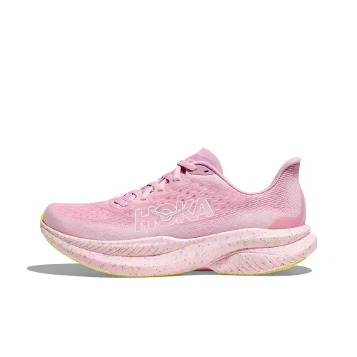 HOKA ONE ONE MACH 6 Беговые кроссовки Низкий топ Сумерки Розовый/Лимон Женские