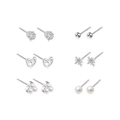 GIFU Серьги-гвоздики из серебра 925 пробы женские