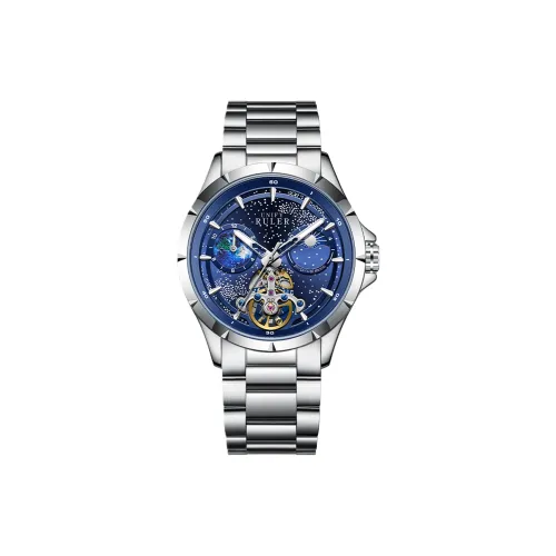 Respect the time Автоматический механический механизм металл ремешок мужские часы синий циферблат