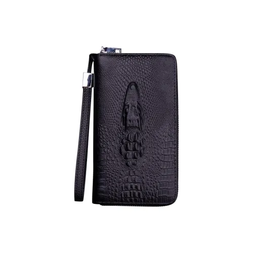 DOSRFINI Коровья кожа Кошелек Чехол для телефона Клатч Сумка Обычный Мужской Черный