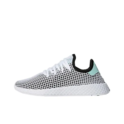 Adidas Originals Deerupt Slip-Resistant Abrasion-Resistant Lightweight Low-Top Спортивная Повседневная Обувь Унисекс Белый Черный