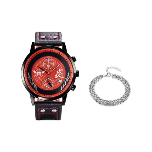 Ingyunshi 'BATTLE Through The Heavens' Коллаборация Кварцевый механизм Натуральная кожа Ремень Часы Мужские часы