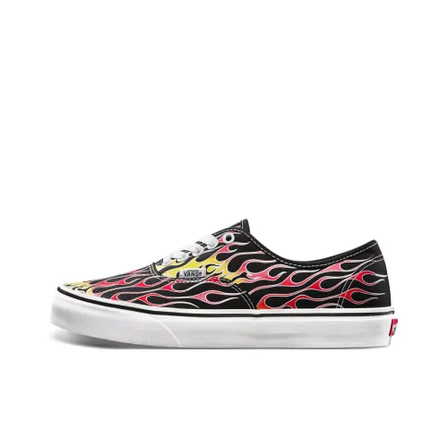 VANS Authentic Series Низкие Кроссовки для Скейтбординга Унисекс Черные Красные