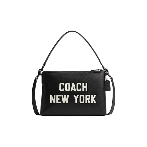 COACH Relay Коровья кожа Ручная сумка Сумка через плечо Большая Унисекс Черная