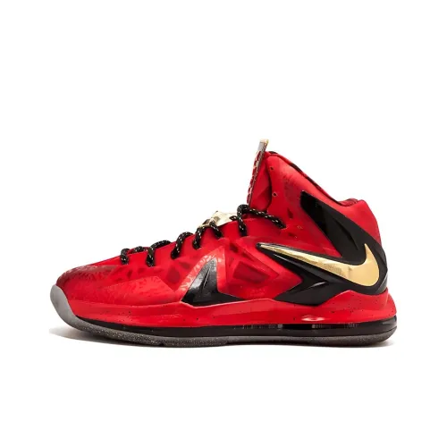 Nike Lebron 10 Elite Championship Slip-Resistant MID Баскетбольные кроссовки Мужские Красный Черный
