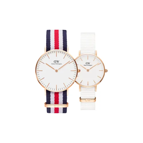 Daniel Wellington Watch Кварцевый механизм Холст Ремешок Белый Циферблат Унисекс