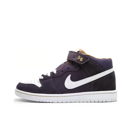 Nike SB Dunk MID Амортизация Износостойкий Низкий Топ Скейтборд Кроссовки Унисекс Черный Фиолетовый