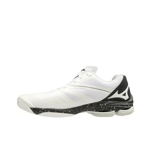 Mizuno Wave Lightning Z6 Slip-Resistant Abrasion-Resistant Breathable Low-Top Training Shoes Unisex White Black Mizuno Wave Lightning Z6 Противоскользящие Устойчивые к износу Дышащие Низкие Кроссовки для тренировок Унисекс Белый Черный