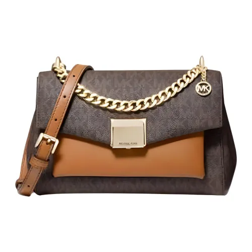 MICHAEL KORS Lita ПВХ с кожаными вставками Сумка через плечо Средняя Женская Желудево-коричневая