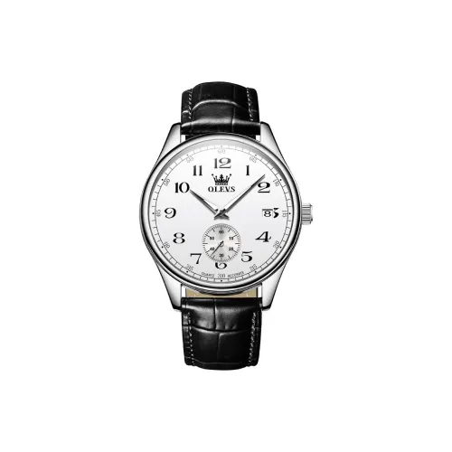 OLEVS Кварцевый механизм Часы Мужские Белый циферблат