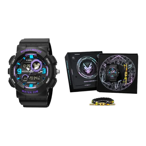 Disney Электронные + кварцевые часы с механизмом ремешок из полиуретана женские часы черный циферблат