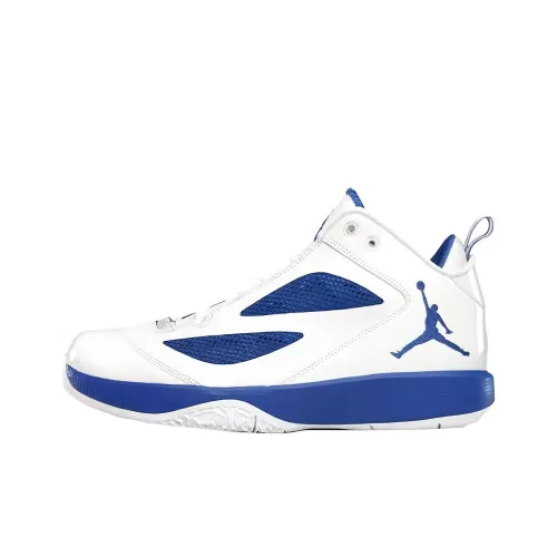 Jordan Flight 2011 Qt противоскользящий устойчивый к истиранию MID топ винтажные баскетбольные кроссовки мужской белый и синий