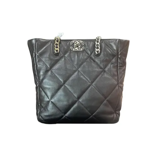 CHANEL 19Bag Lambskin Tote Bag Shopping Bag Shoulder Bag Women's Black