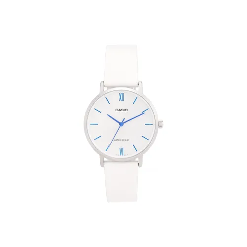 CASIO Analog Pointer Collection Кварцевый механизм натуральная кожа ремешок женские часы белый циферблат
