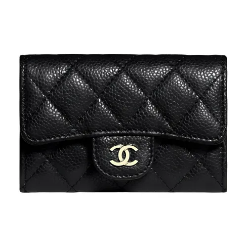 CHANEL Кошелек из крупнозернистой коровьей кожи женский черный