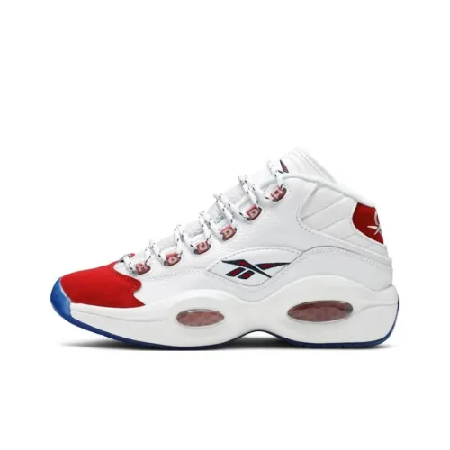 Reebok Question Low Топ Винтажные Баскетбольные Кроссовки Унисекс Белый Красный